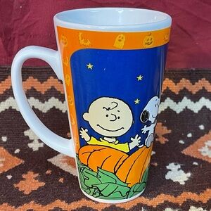 Peanuts Great Pumpkin Charlie Brown Snoopy Sally Linus Autumn 16oz Latte Mug